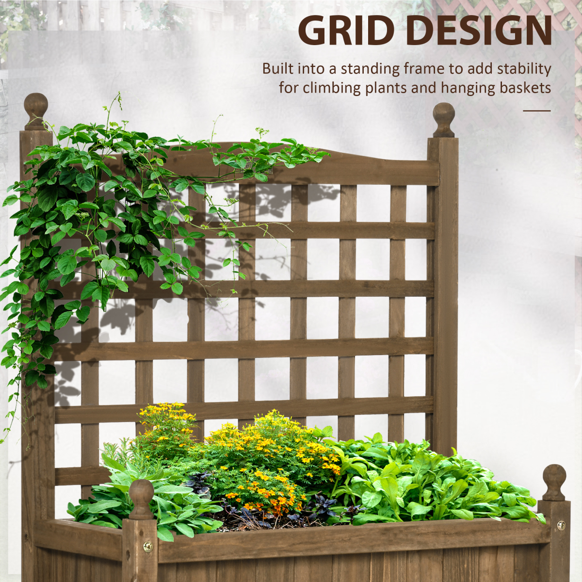 Versatile Garden Planter with Trellis for Indoor/Outdoor Climbing Vines