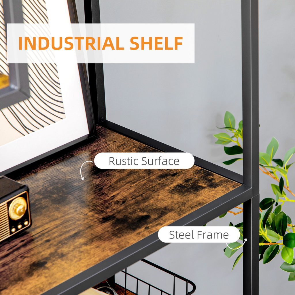 HOMCOM Industrial 7-Tier Storage Shelf - Stylish Free-Standing Bookcase