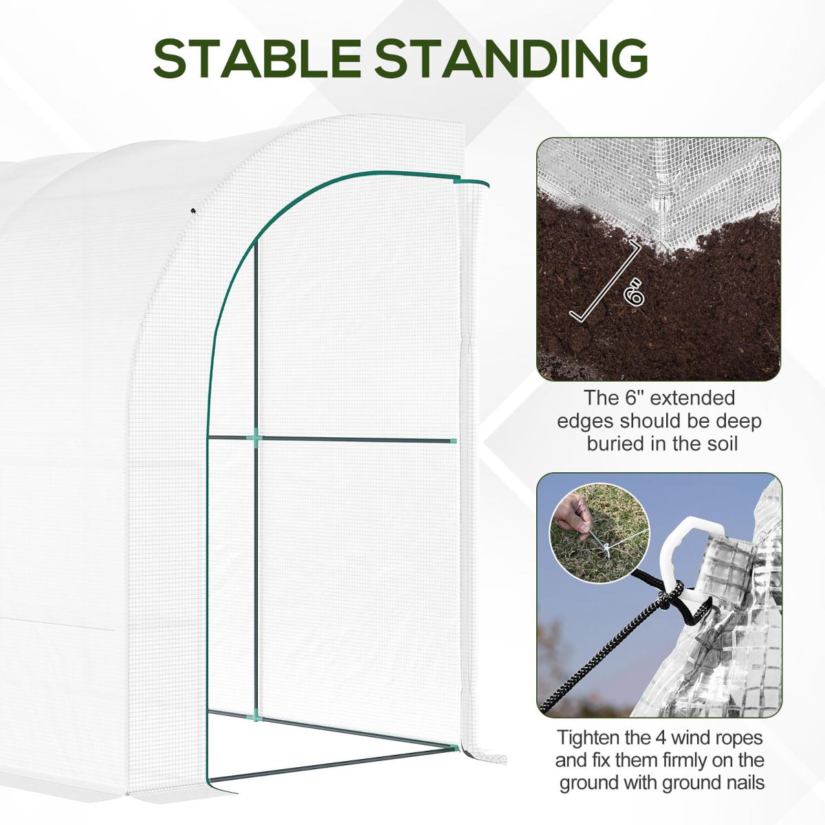 Outsunny 300x150 Greenhouse: Walk-in Garden Nursery with Ventilated Cover
