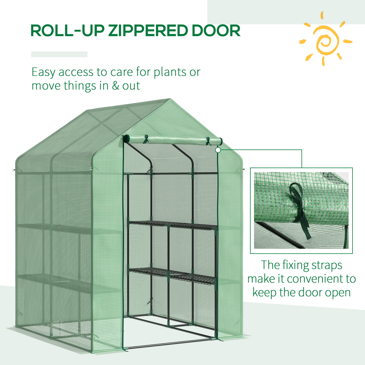 Portable Outdoor Greenhouse with Shelves - Year-Round Growing Solution