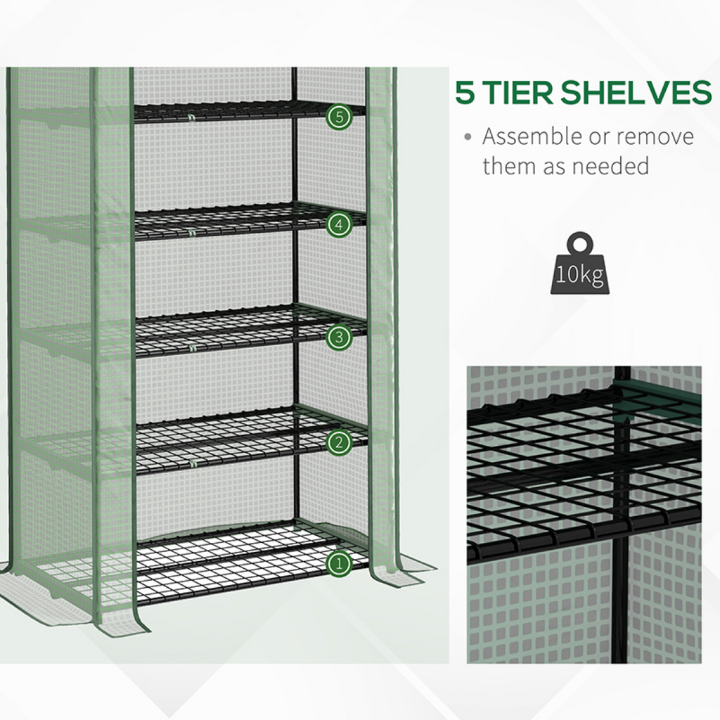 Outsunny 5-Tier Mini Greenhouse - Spacious, UV-Resistant Plant Sanctuary