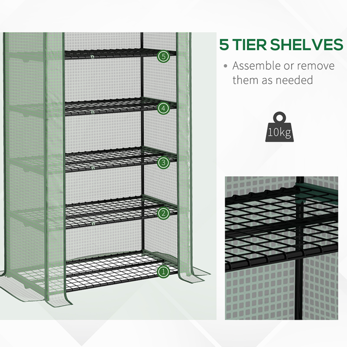 Outsunny 5-Tier Mini Greenhouse - Spacious, UV-Resistant Plant Sanctuary