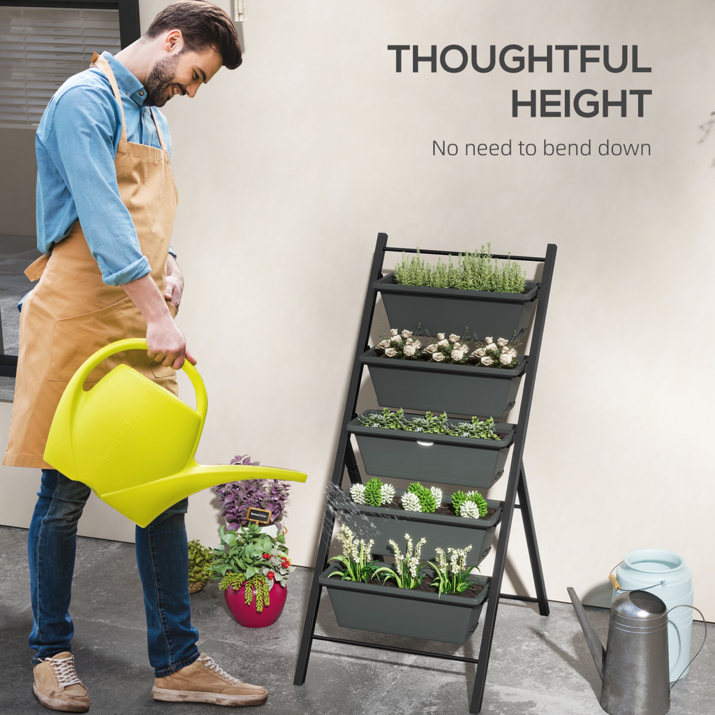 Outsunny Vertical Raised Garden Bed with 5 Removable Trays – Perfect for Small Spaces!