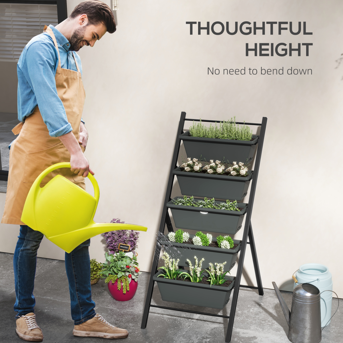 Outsunny Vertical Raised Garden Bed with 5 Removable Trays – Perfect for Small Spaces!