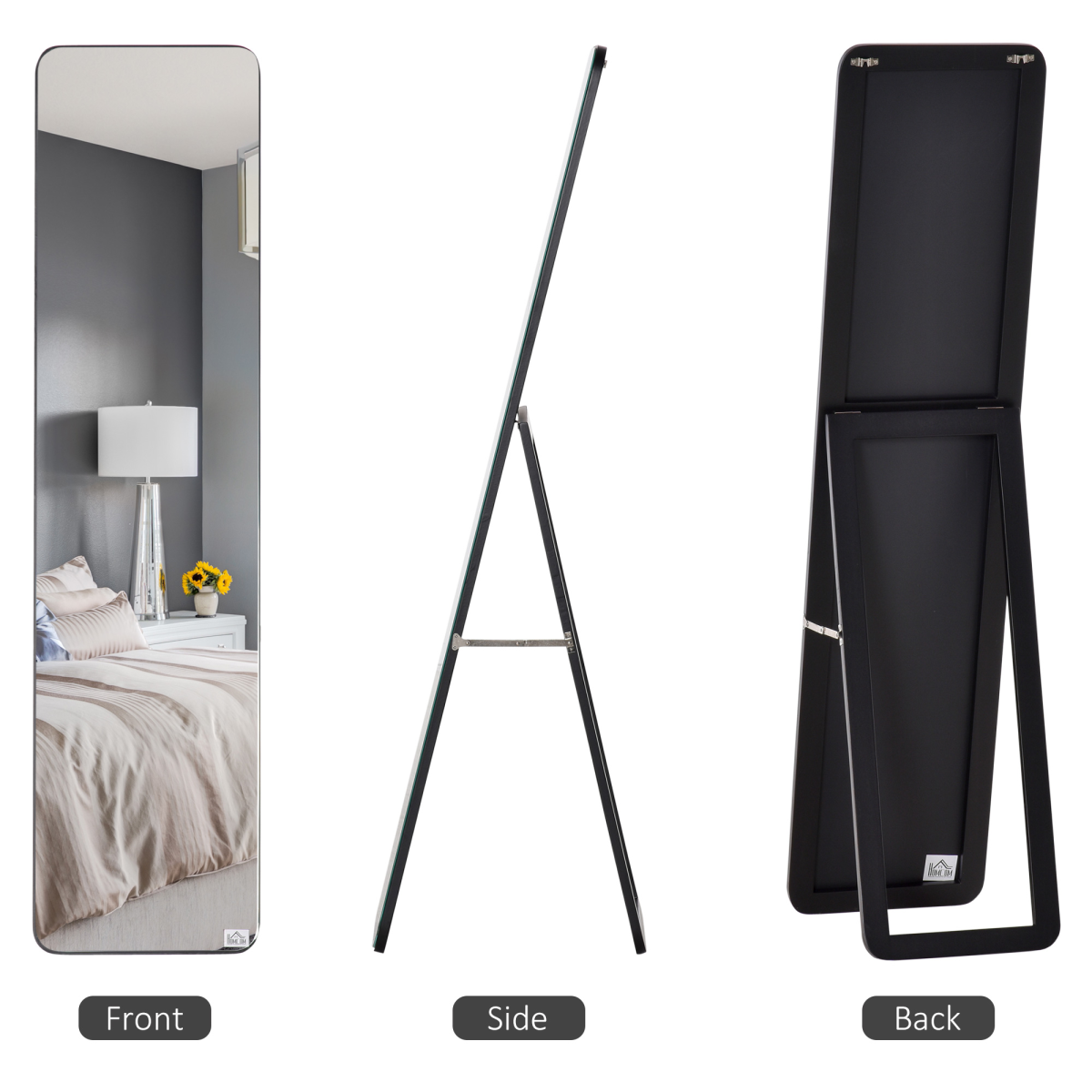 Full Length Mirror Free Standing or Wall Mount Dressing Bedroom Black
