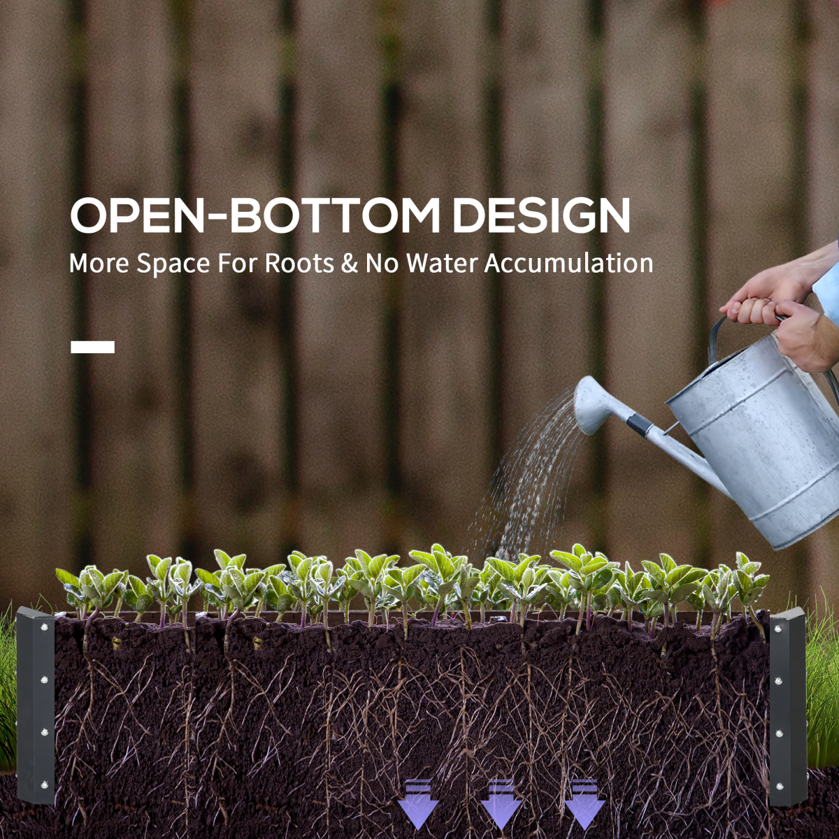 Steel Raised Garden Bed Planter for Vegetables & Flowers - Modular Design