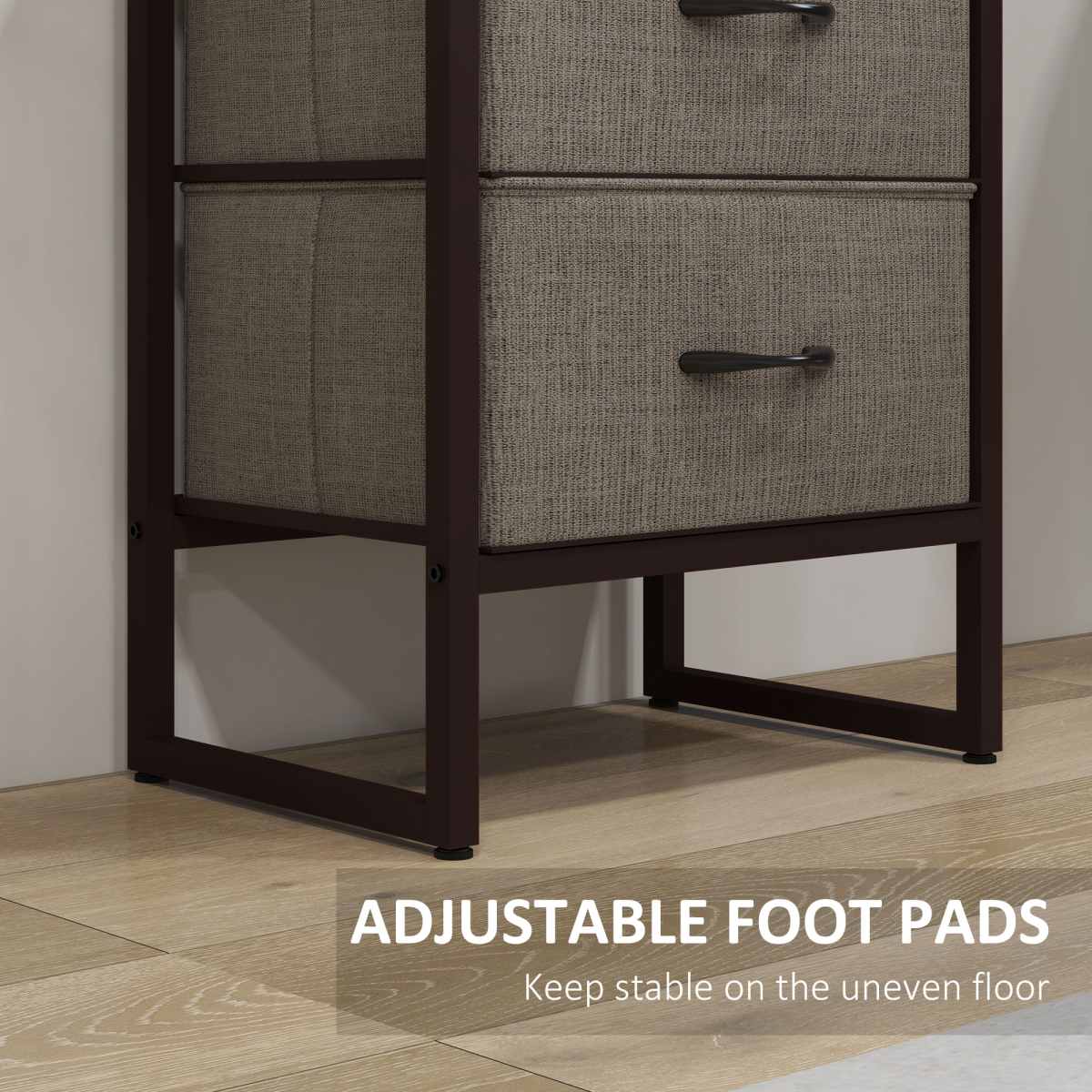 HOMCOM 4-Tier Bookshelf Bookcase with 2 Fabric Drawers for Bedroom Study