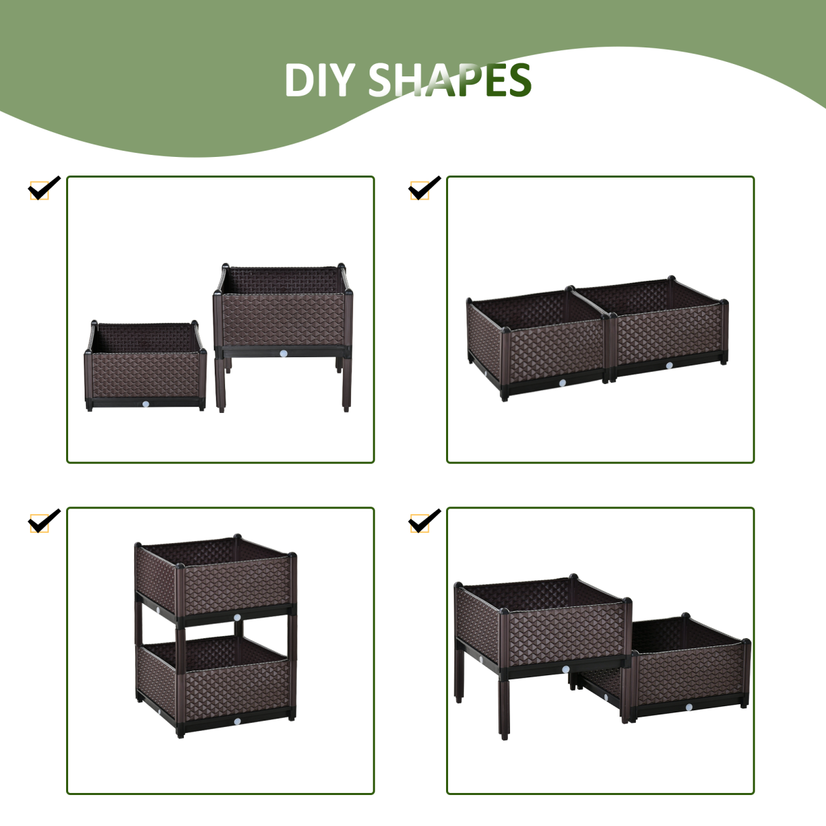 Elevate Your Garden: 2-Piece Versatile Raised Planter Box for Home Growth!