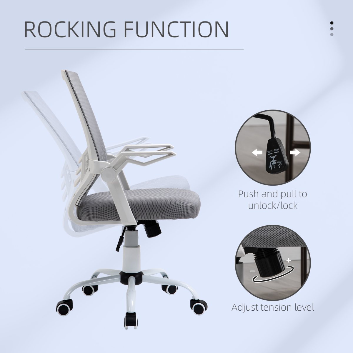 Ergonomic Mesh Office Chair with Lumbar Support - Adjustable Comfort, Grey