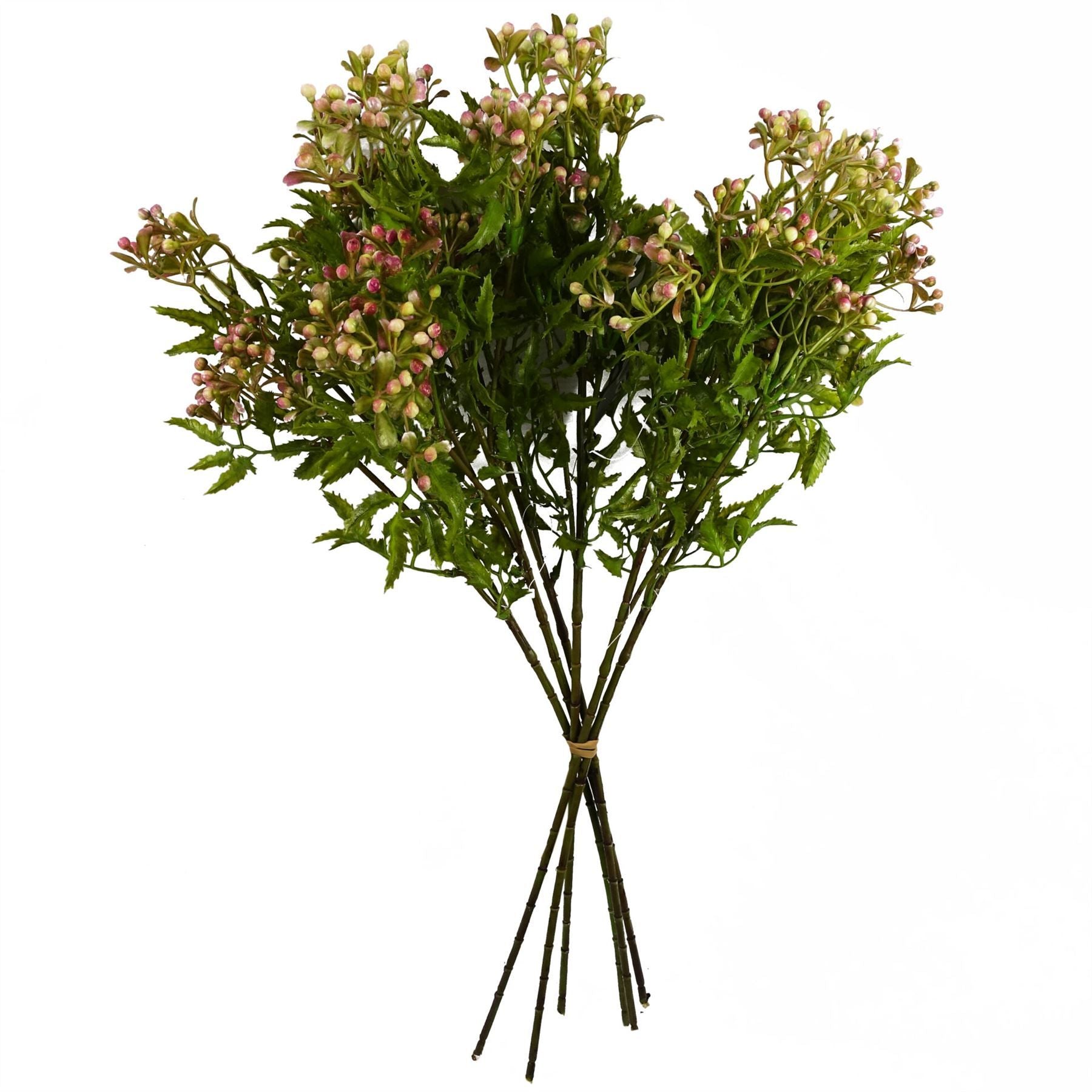 55cm Artificial Foliage Stem with Pink Berries