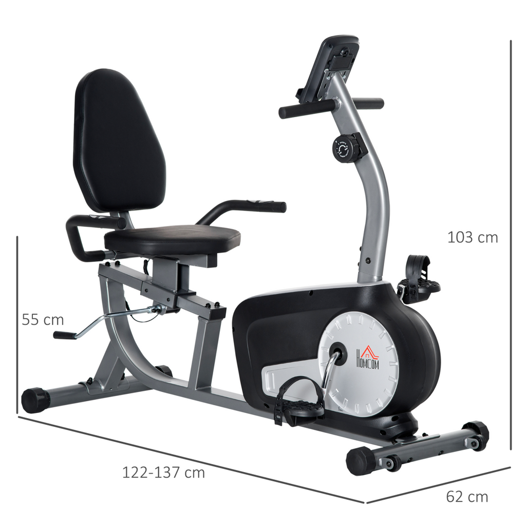 HOMCOM Exercise Bike with LCD Display, Quiet 8-Level Magnetic Resistance