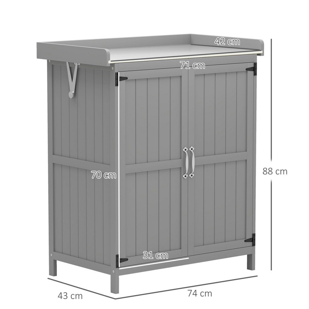 Sturdy Garden Storage Bench with Stainless Steel Top & Easy Access