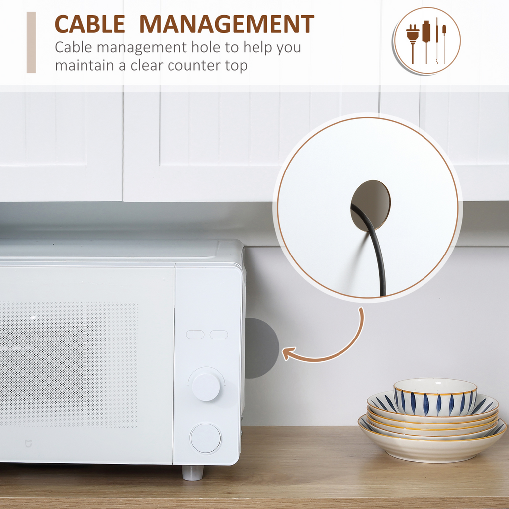 HOMCOM Kitchen Cupboard Storage Cabinet Microwave Oven Stand with Storage