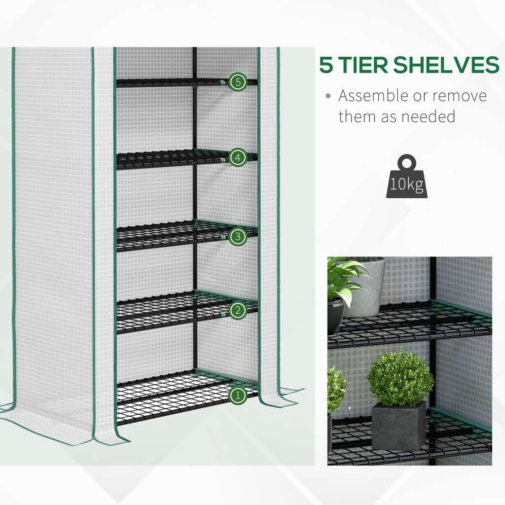 Outsunny 5-Tier Mini Greenhouse: Spacious, Durable, and UV-Resistant!