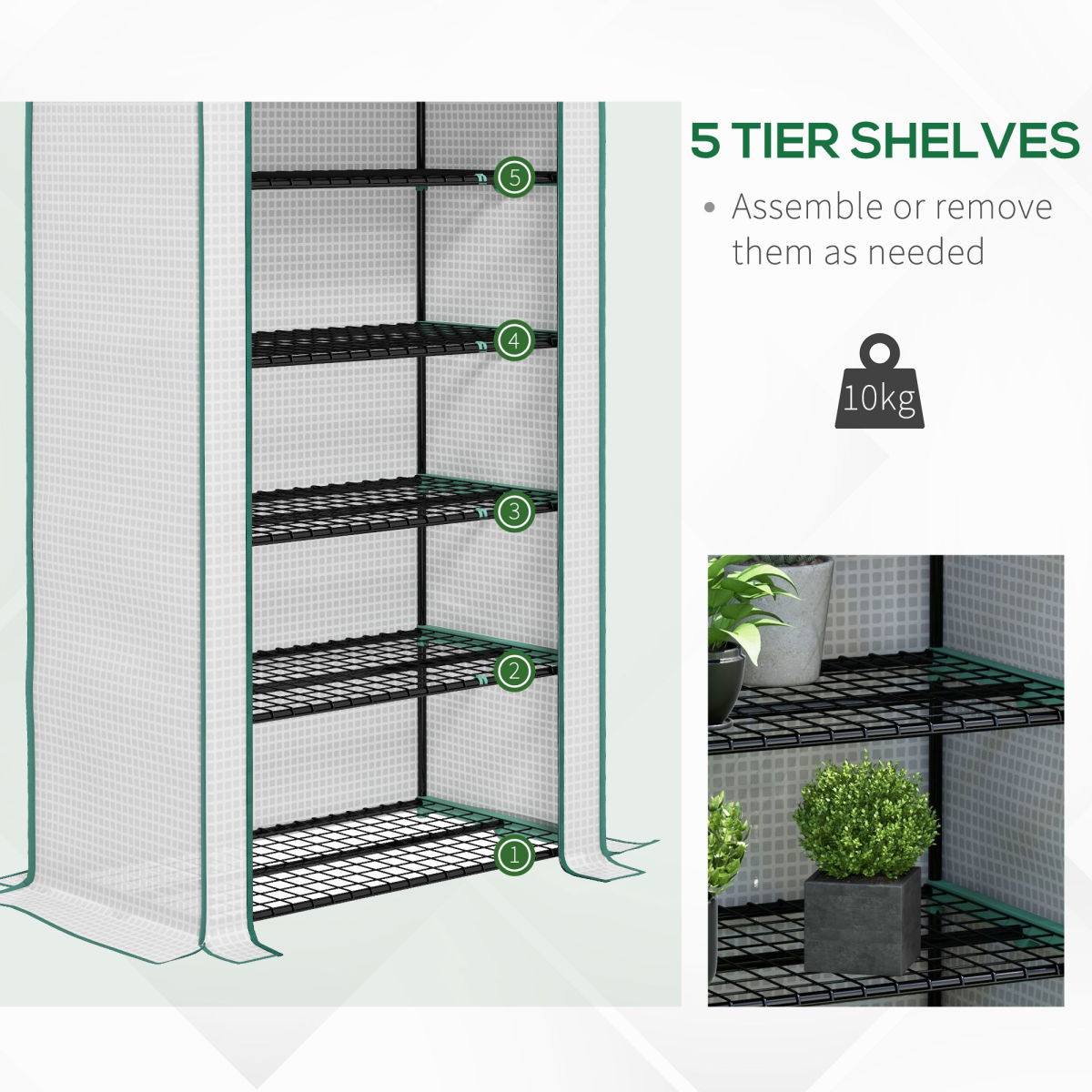 Outsunny 5-Tier Mini Greenhouse: Spacious, Durable, and UV-Resistant!