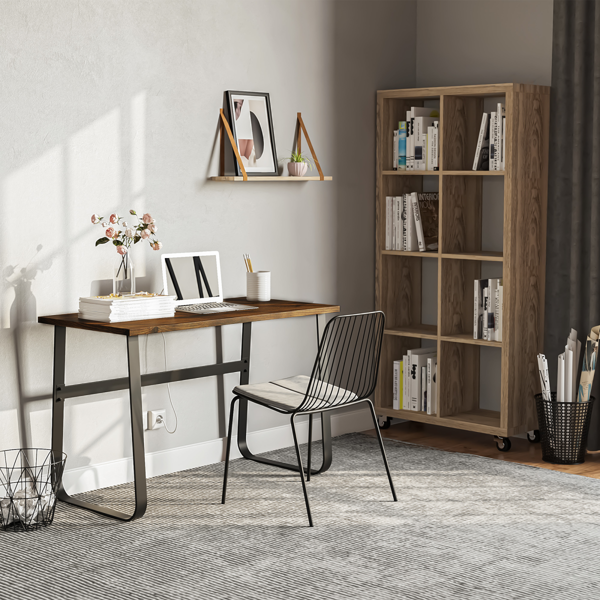 Industrial Chic Writing Desk: Sleek Workstation for Inspired Productivity