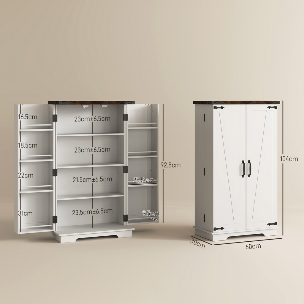 Stylish Farmhouse Cabinet with Adjustable Shelves - Sturdy Storage Solution