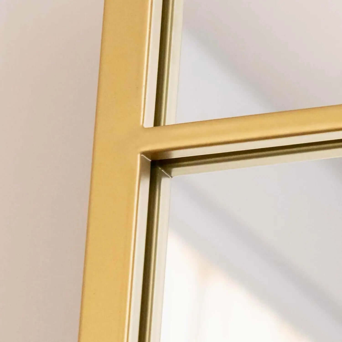 Aimi- Full Length Gold Metal Rectangle Window Mirror - 180cm x 90cm.