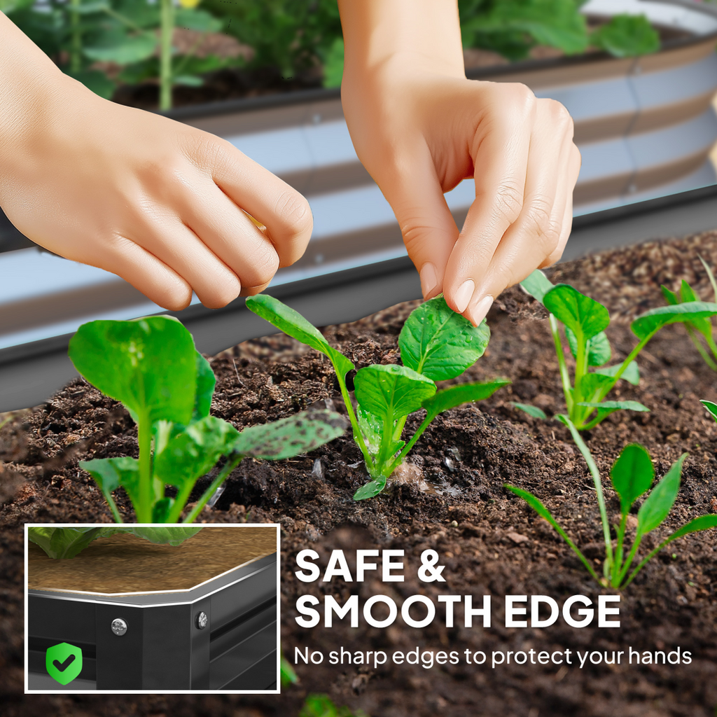 Modular Galvanized Steel Raised Garden Bed - Perfect for Flowers & Veggies!