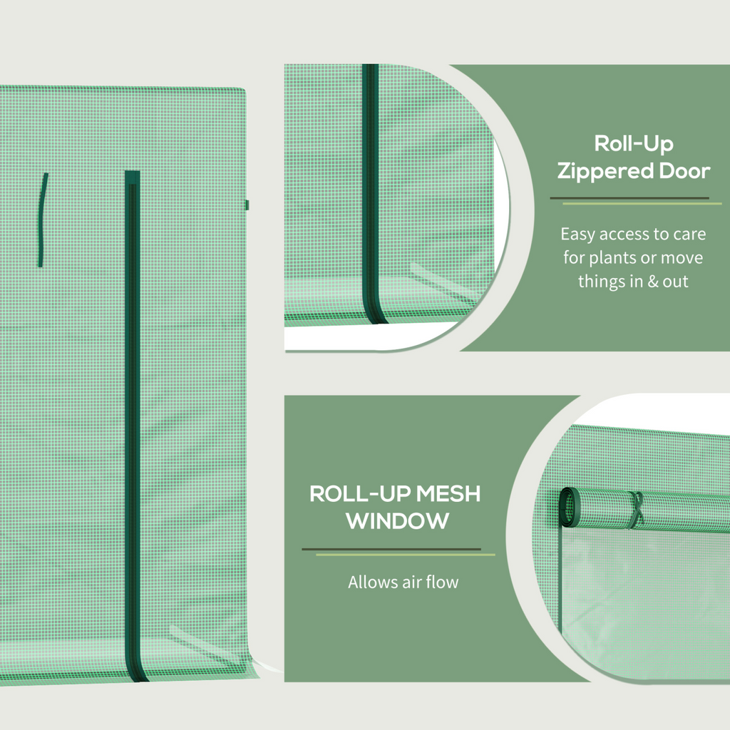 Outsunny Portable Garden Greenhouse with UV-Resistant Cover & Ventilation Windows