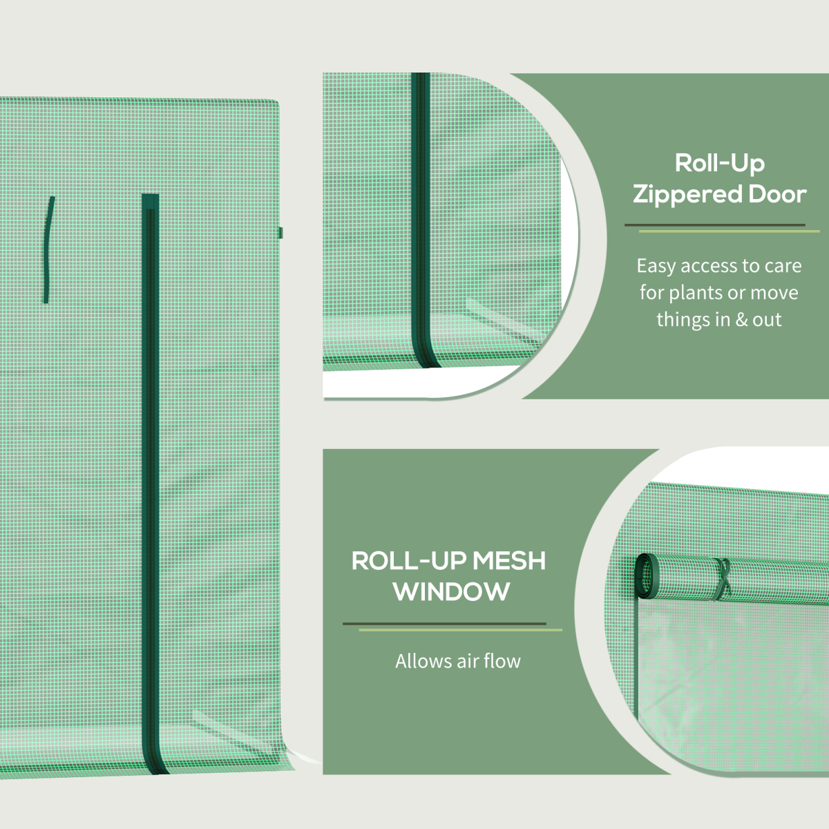 Outsunny Portable Garden Greenhouse with UV-Resistant Cover & Ventilation Windows
