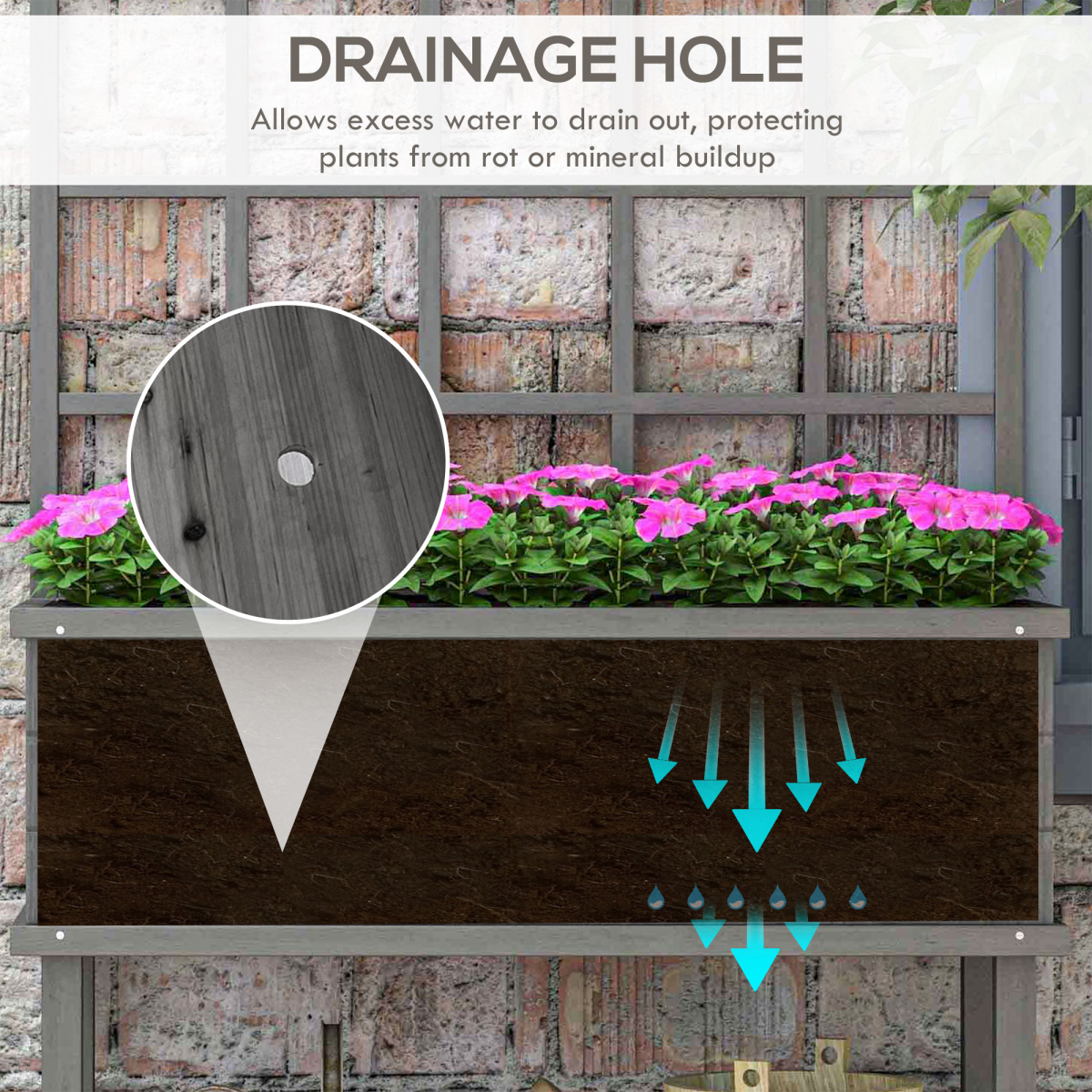 Outsunny Elevated Wood Planter with Trellis - Grow Vines Effortlessly!