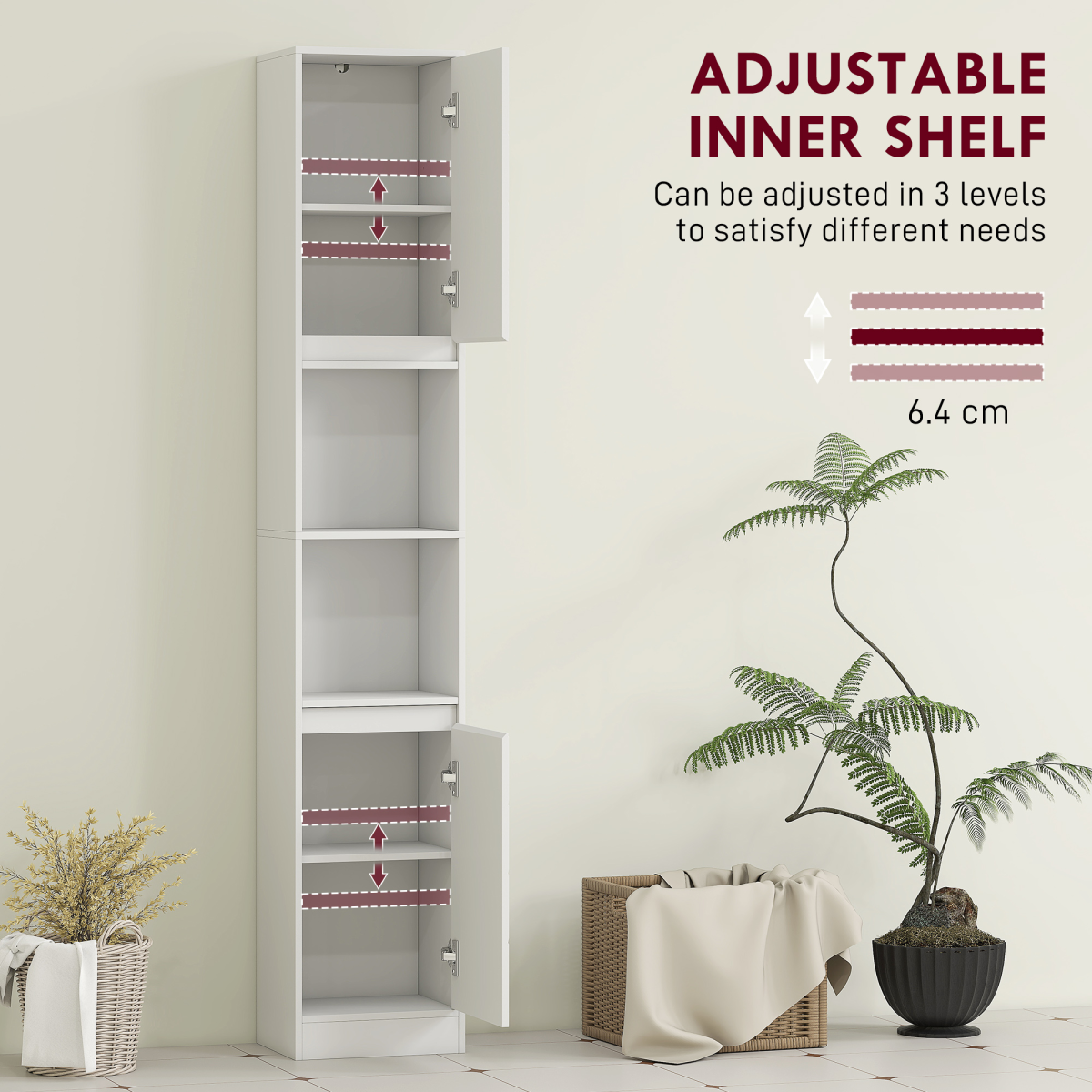 Bathroom Storage Cabinet-White