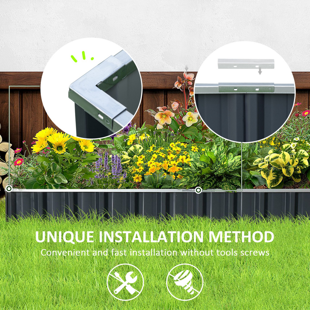 Outsunny Metal Raised Garden Bed – Spacious 2.6m Planter with Free Gloves!
