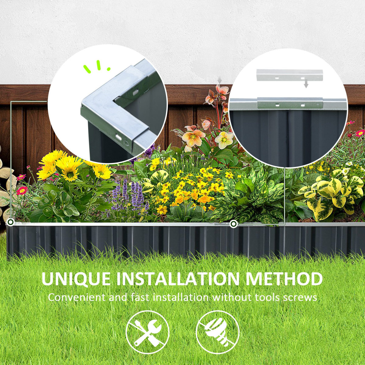 Outsunny Metal Raised Garden Bed – Spacious 2.6m Planter with Free Gloves!