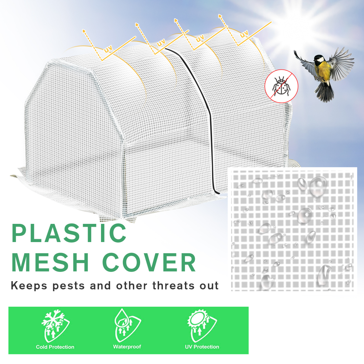 99x71x60cm Mini PVC Cover Steel Frame Greenhouse White