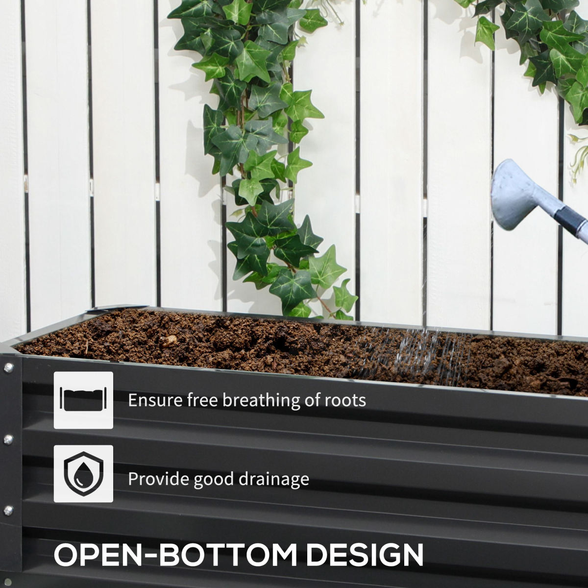 Outsunny Galvanised 2-Tier Raised Garden Bed Planter - Durable & Stylish!