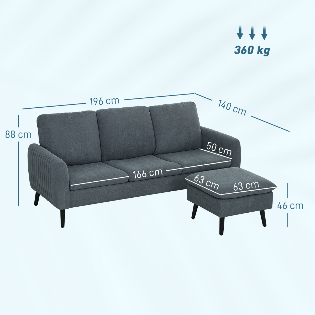 Versatile Charcoal Grey Stool – Comfort & Style for Any Space