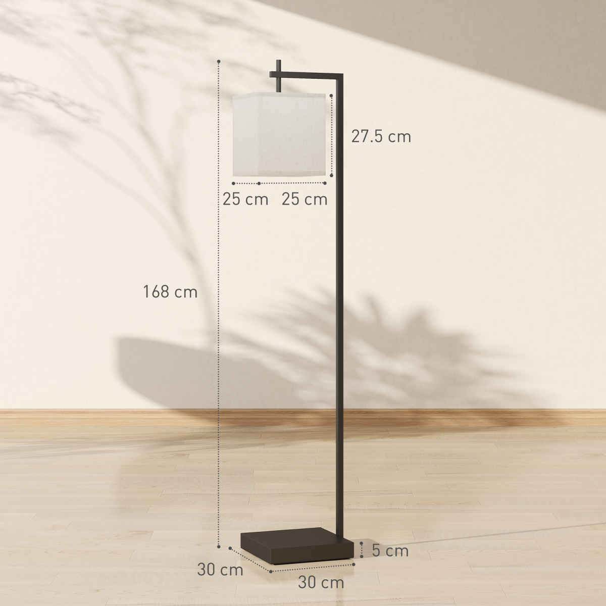 HOMCOM 66" Modern Floor Lamp for Living Room with 10 Brightness Levels