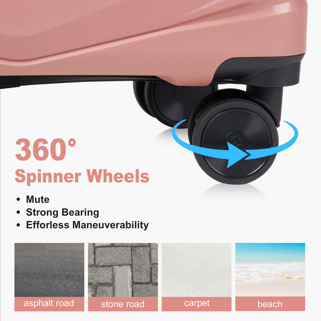 V-Stripe Elegant 3-in-1 Rose Gold PP Trolley Case - Travel in Style!