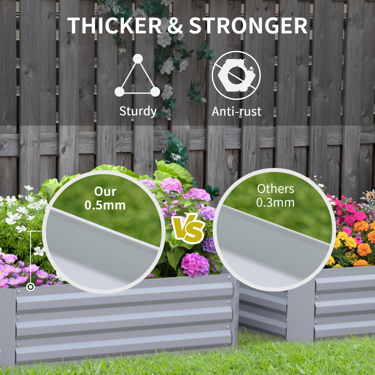 Outsunny Galvanized Steel Raised Garden Bed Set - Perfect for Vegetables & Flowers!