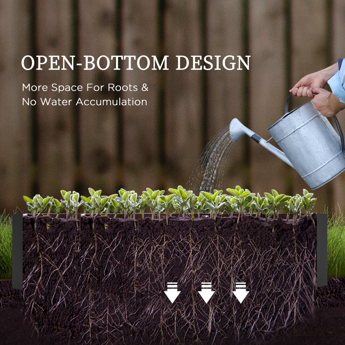 Outsunny Galvanized Raised Garden Bed with Greenhouse Cover - Dark Grey Masterpiece