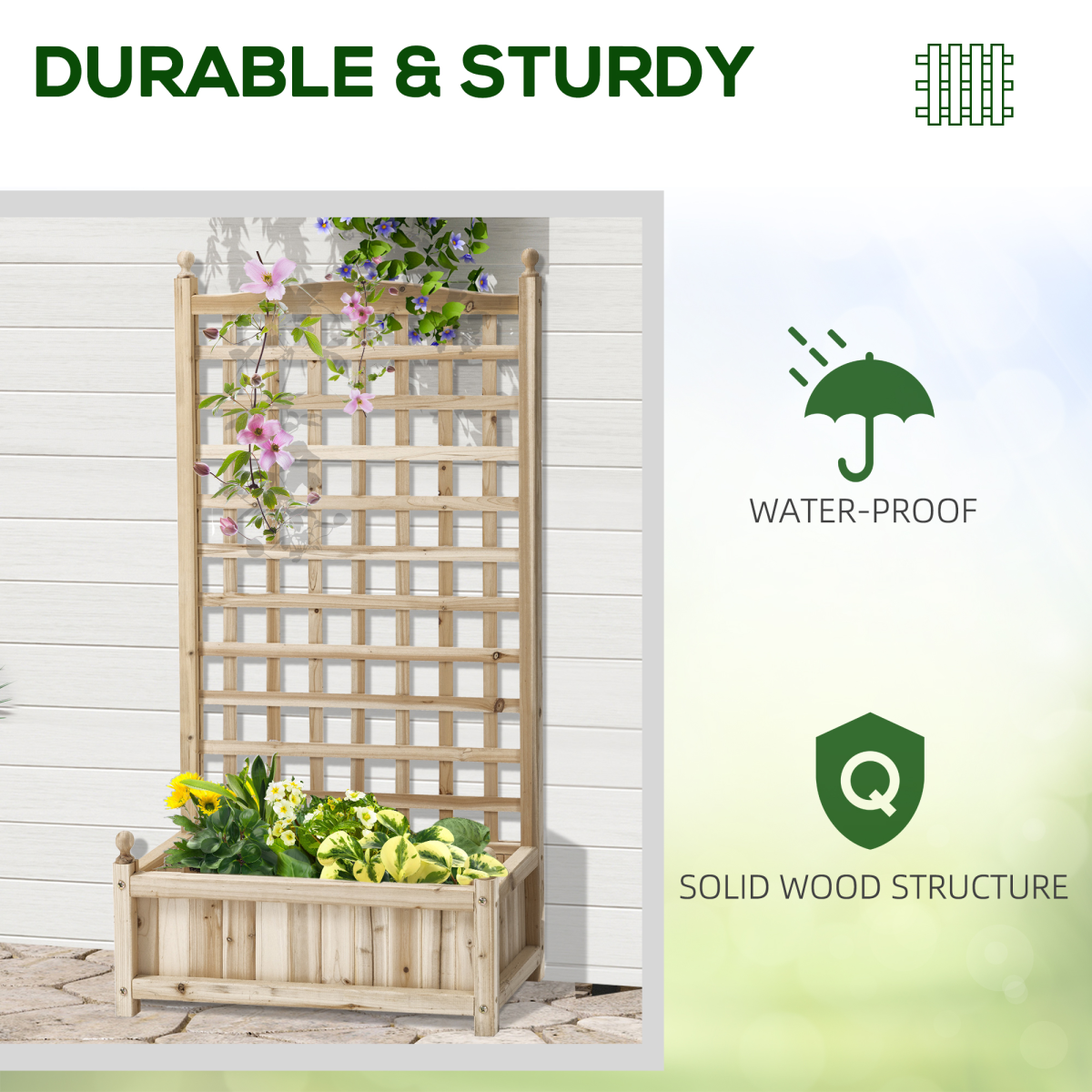Outsunny Vertical Raised Garden Bed with Trellis - Space-Saving Planter Solution