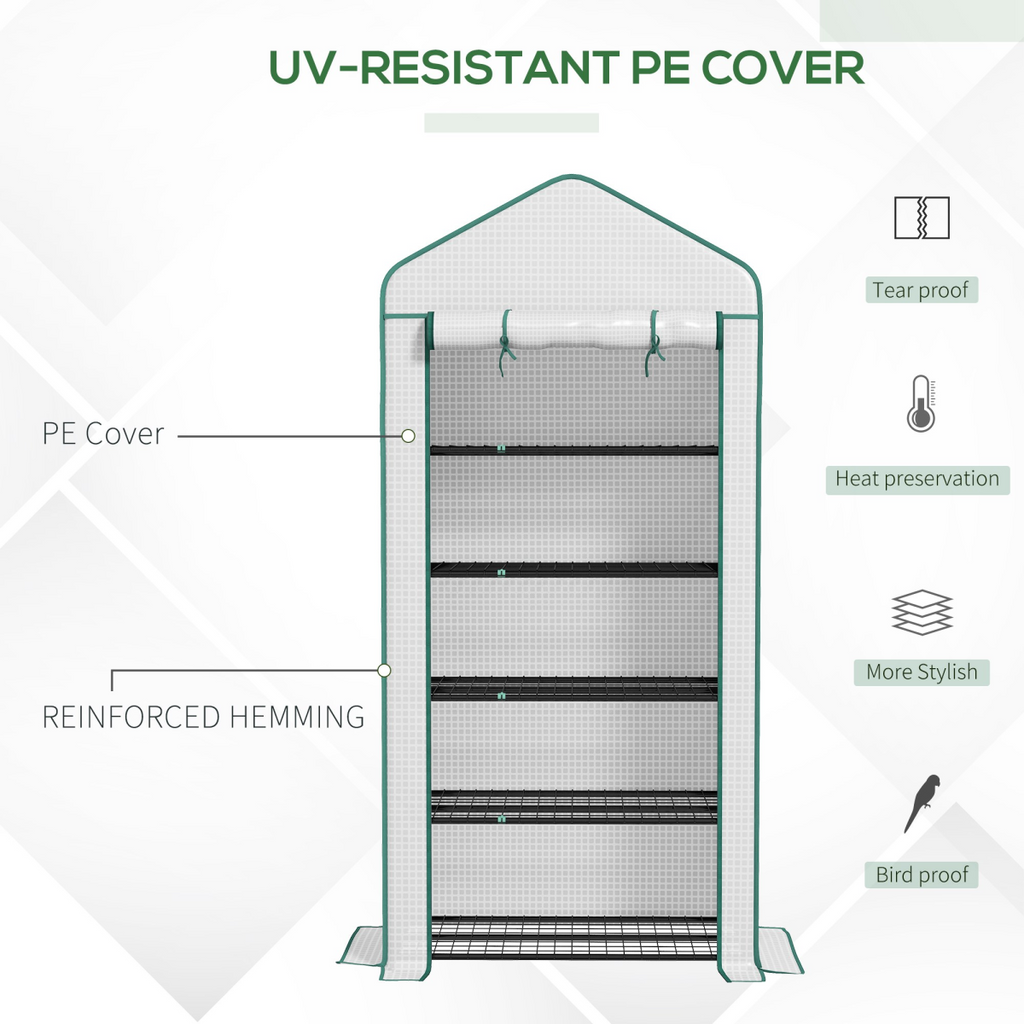 Outsunny 5-Tier Mini Greenhouse: Spacious, Durable, and UV-Resistant!