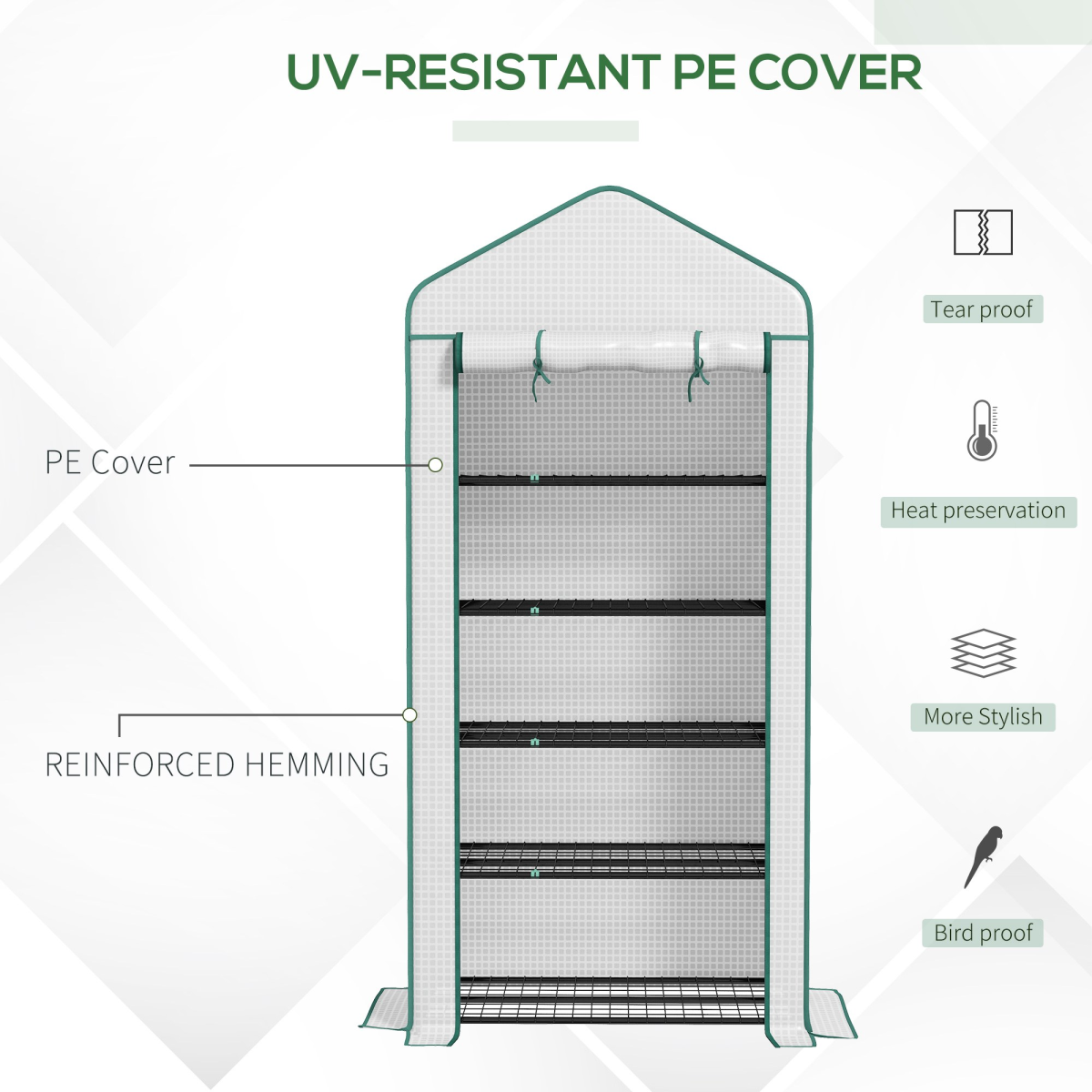 Outsunny 5-Tier Mini Greenhouse: Spacious, Durable, and UV-Resistant!