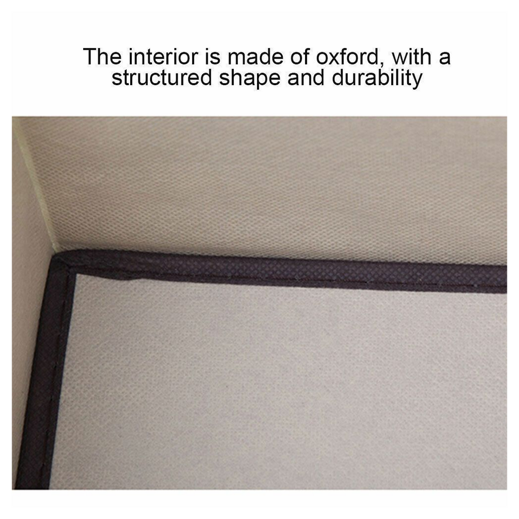 2 IN 1 Foldable Square Fabric Canvas Storage Boxes Portable Drawer With Lid UK
