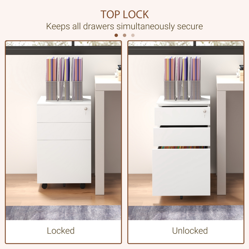 Vinsetto Secure Steel File Cabinet: Lockable Storage for A4 & Legal Files