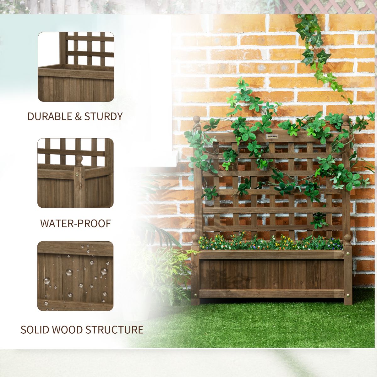 Versatile Garden Planter with Trellis for Indoor/Outdoor Climbing Vines