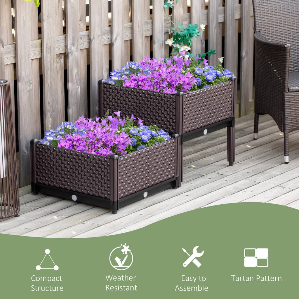 Elevate Your Garden: 2-Piece Versatile Raised Planter Box for Home Growth!