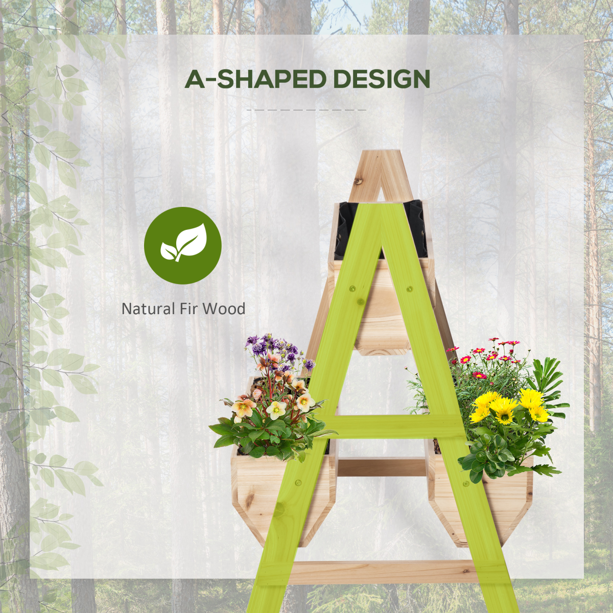 Wood Raised Garden Bed Planter Box with Stand