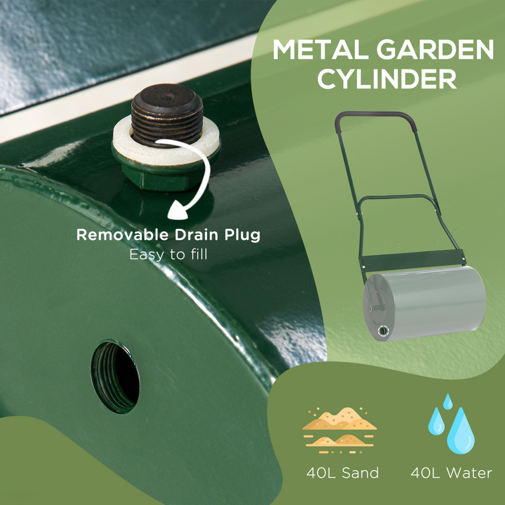 Outsunny 50L Steel Lawn Grass Roller - Achieve a Flawless Finish Effortlessly!
