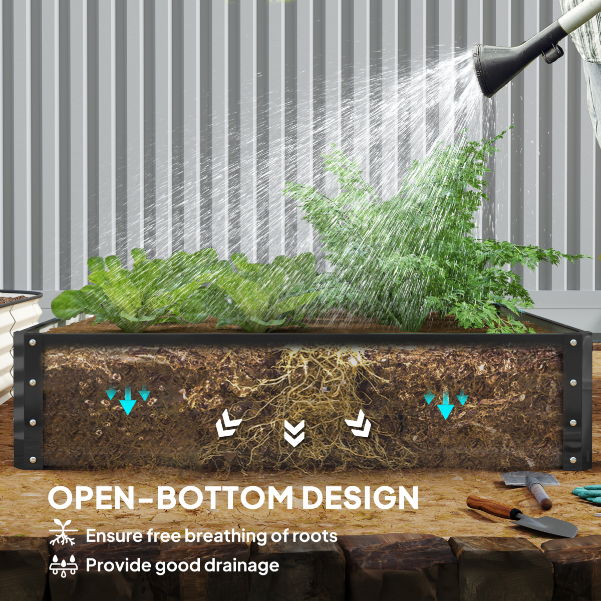 Modular Galvanized Steel Raised Garden Bed - Perfect for Flowers & Veggies!