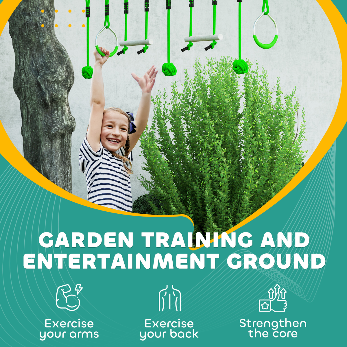 Fun Adventure Zipline Kit - Supports 50kg - Ideal for Kids' Outdoor Play