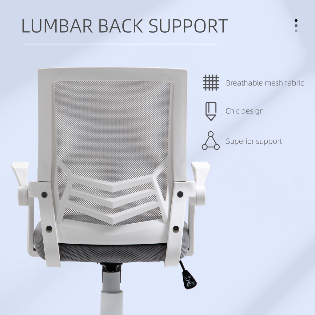 Ergonomic Mesh Office Chair with Lumbar Support - Adjustable Comfort, Grey