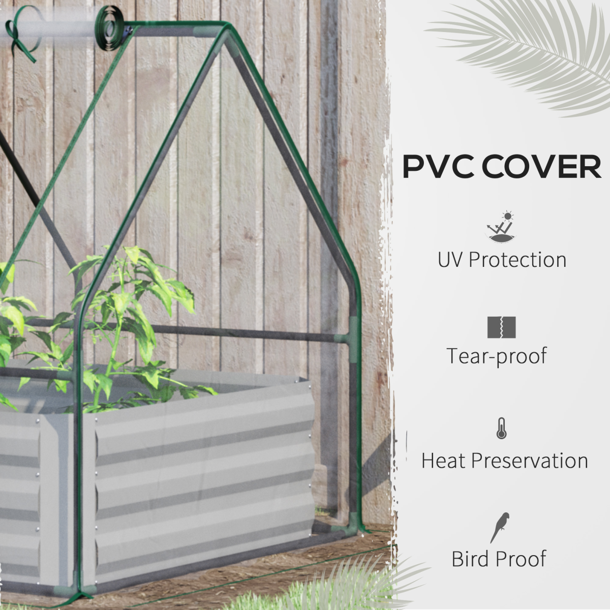 Dual-Use Steel Raised Garden Planter with Greenhouse Cover - Sturdy & Versatile!