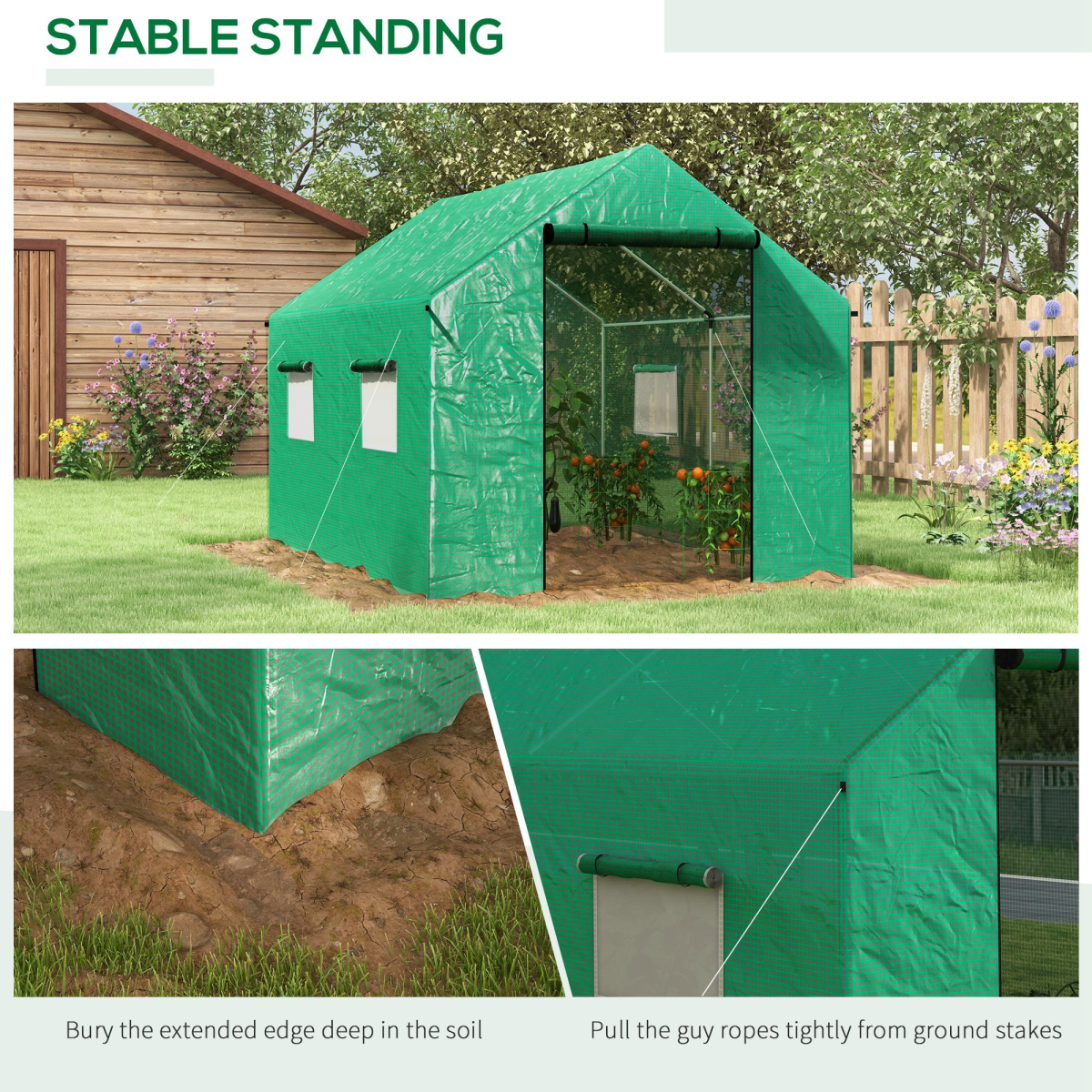 Outsunny 2x3m Tunnel Greenhouse: UV-Resistant, Spacious & Easy Access Design